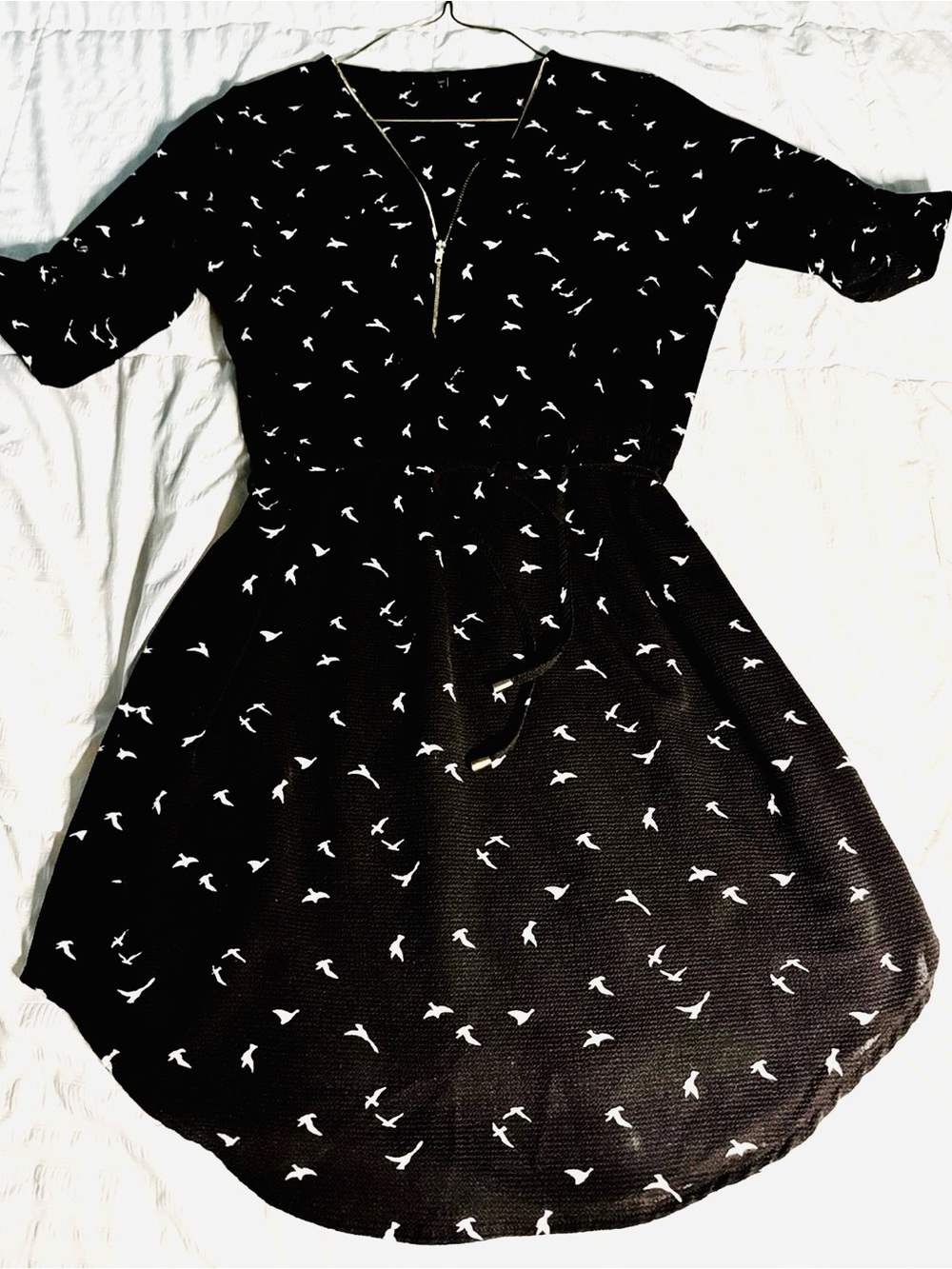 iris Black Bird-Print Tunic